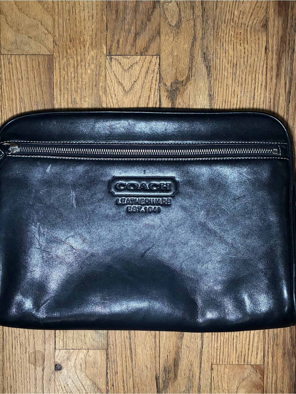 Vintage Y2k Coach Large Leather Toiletry Bag/ Travel Organizer
